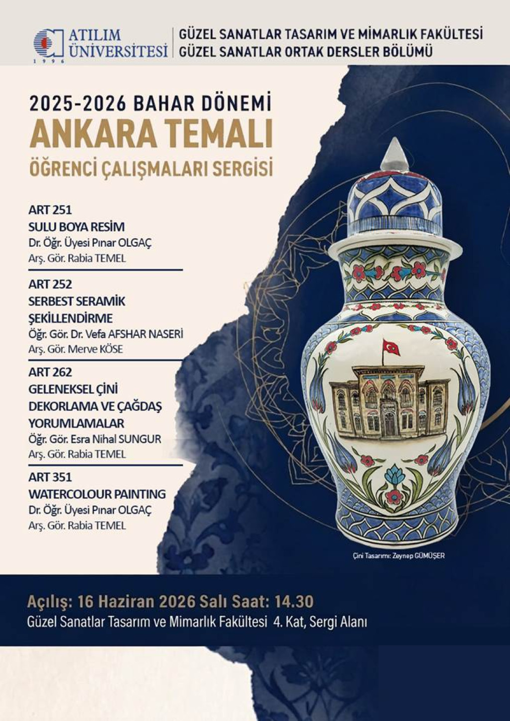 Ankara Temalı Öğrenci Çalışmaları Sergisi 2025-2026 Bahar Dönemi.