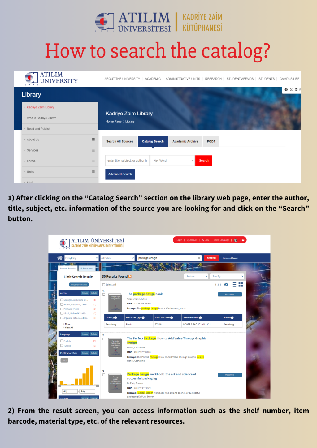 How to make catalog search?