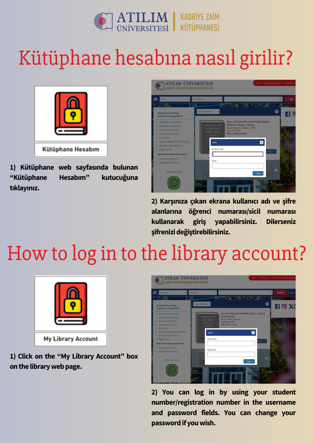 How to login to the Library Account?