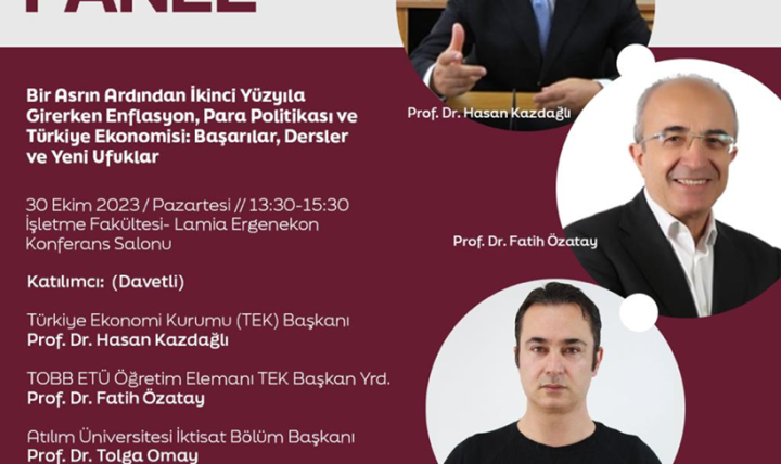 Bir Asrın Ardından İkinci Yüzyıla Girerken Enflasyon, Para Politikası ve Türkiye Ekonomisi: Başarılar, Dersler ve Yeni Ufuklar Paneli